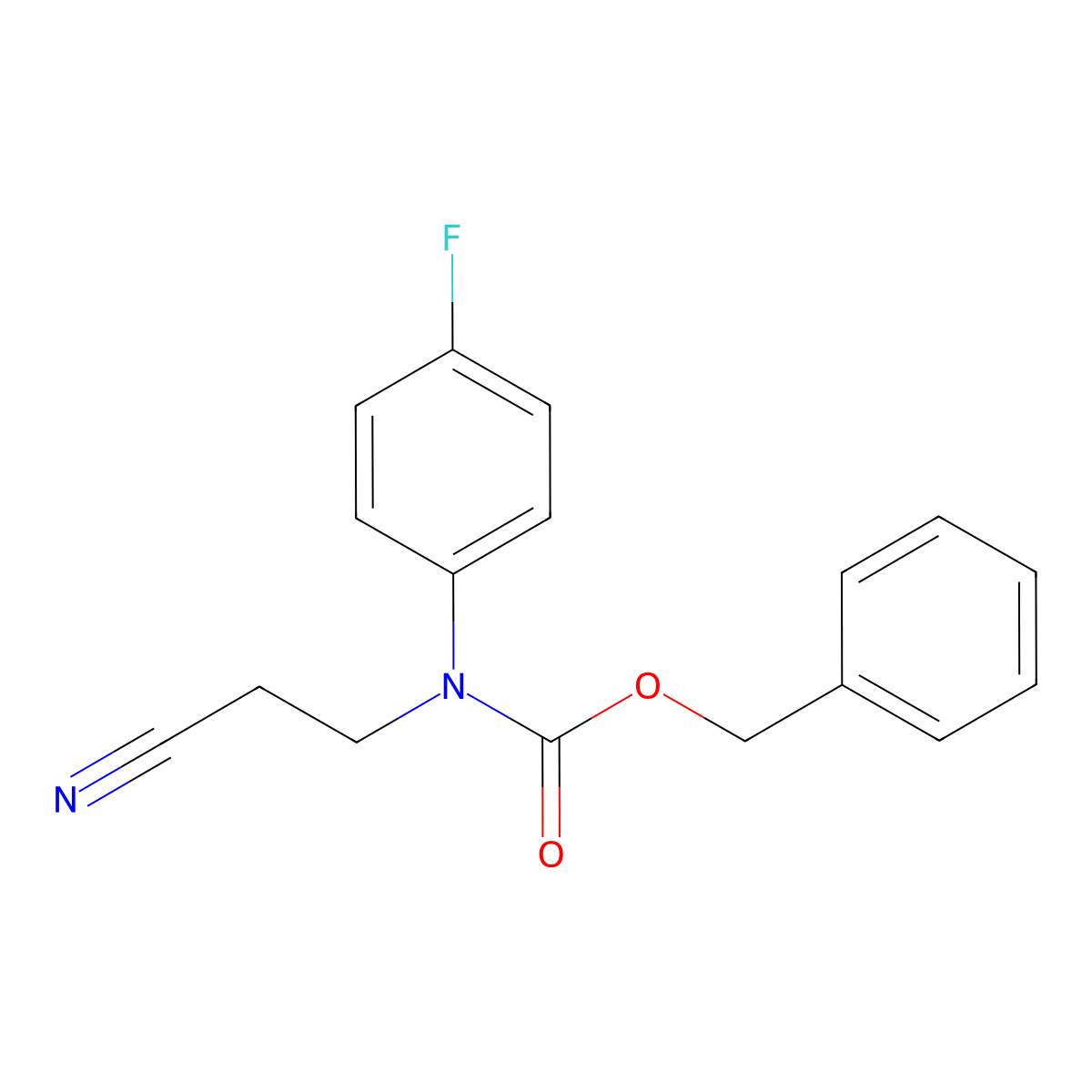 benzyl N-(2-cyanoethyl)-N-(4-fluorophenyl)carbamate molecular structure, CAS 2384502-55-8