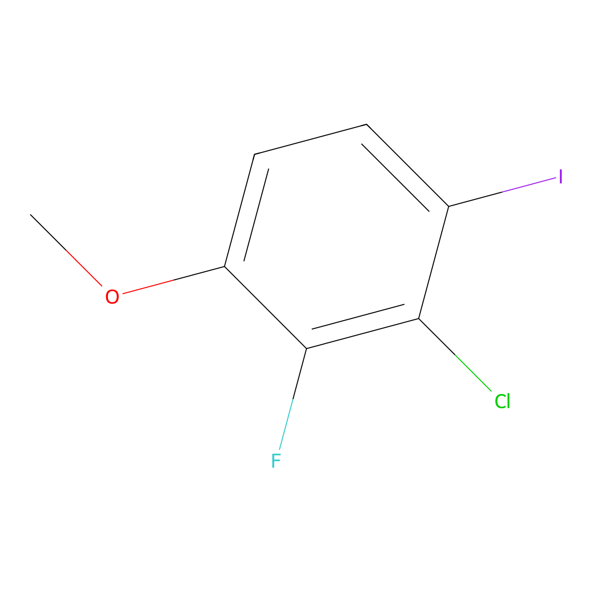 2-Chloro-3-fluoro-1-iodo-4-methoxybenzene molecular structure, CAS 2384506-45-8