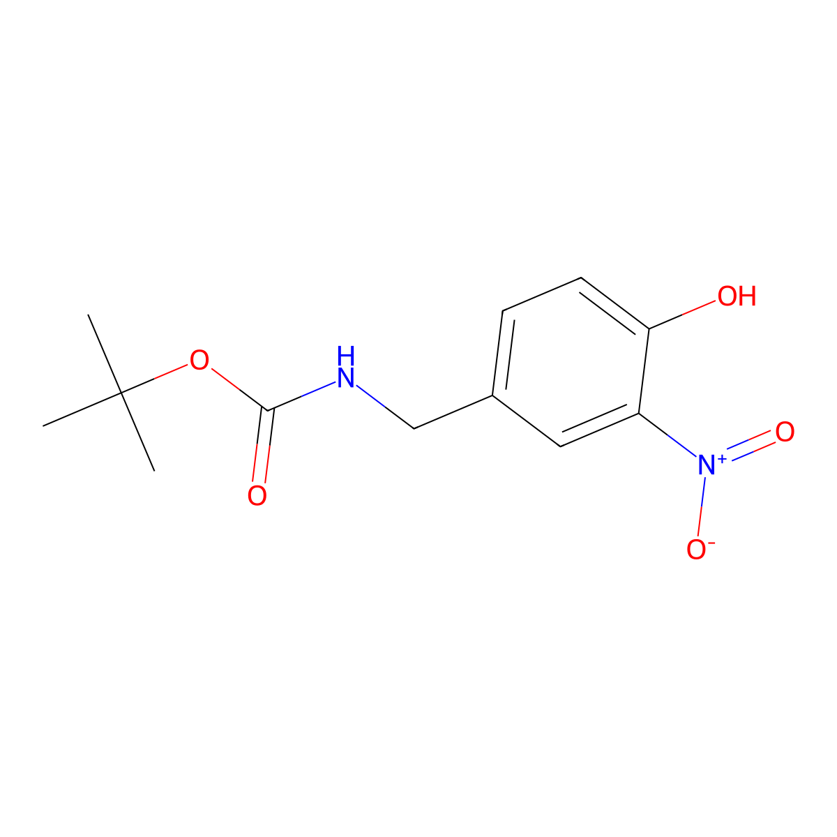 tert-butyl N-[(4-hydroxy-3-nitrophenyl)methyl]carbamate molecular structure, CAS 2384509-77-5