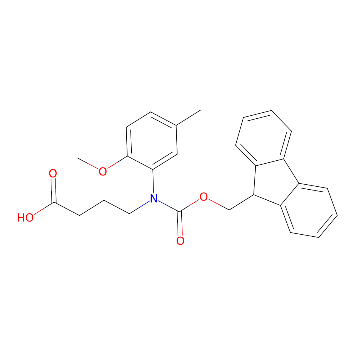 4-({[(9H-fluoren-9-yl)methoxy]carbonyl}(2-methoxy-5-methylphenyl)amino)butanoic acid molecular structure, CAS 2384509-81-1