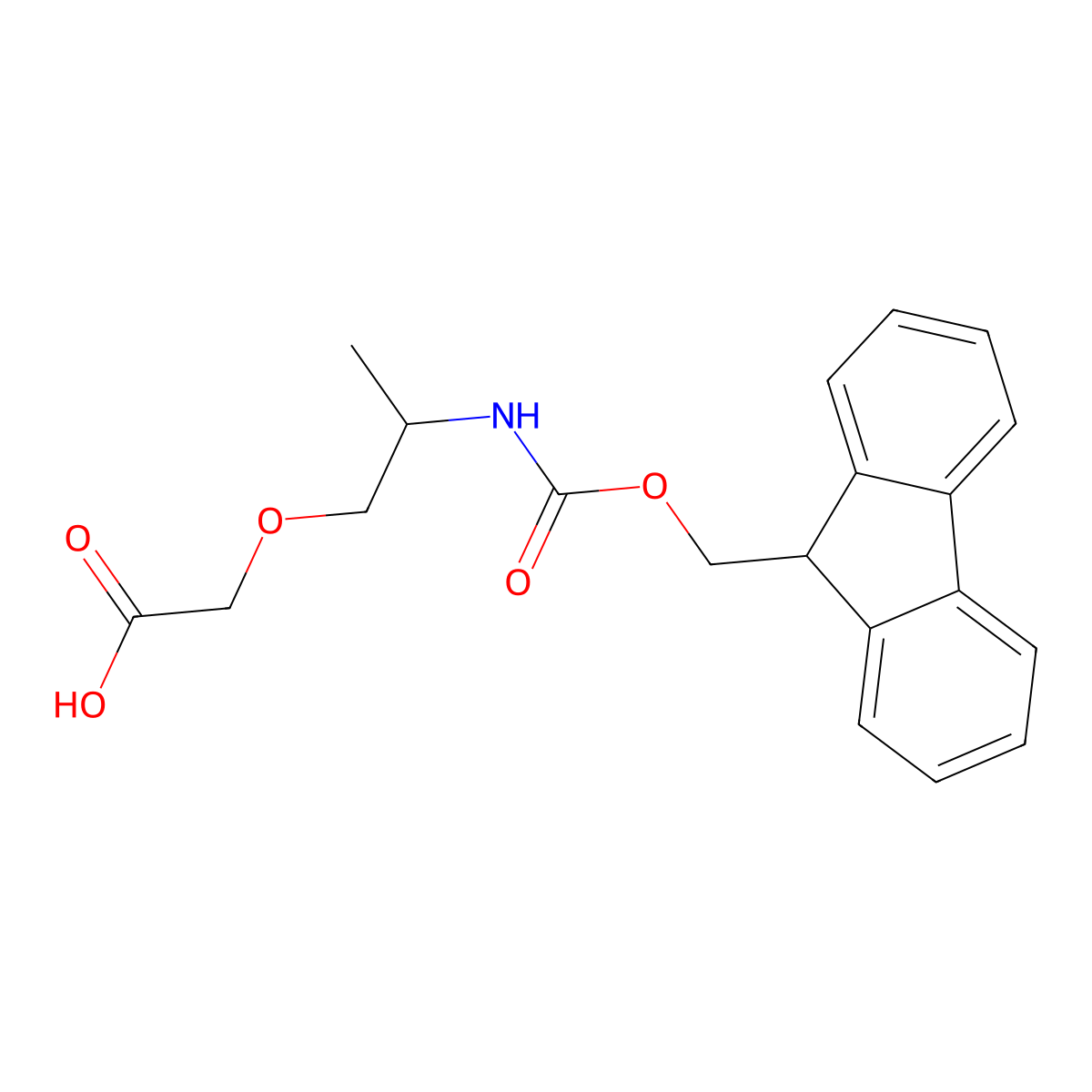 2-[2-({[(9H-fluoren-9-yl)methoxy]carbonyl}amino)propoxy]acetic acid molecular structure, CAS 2384509-99-1