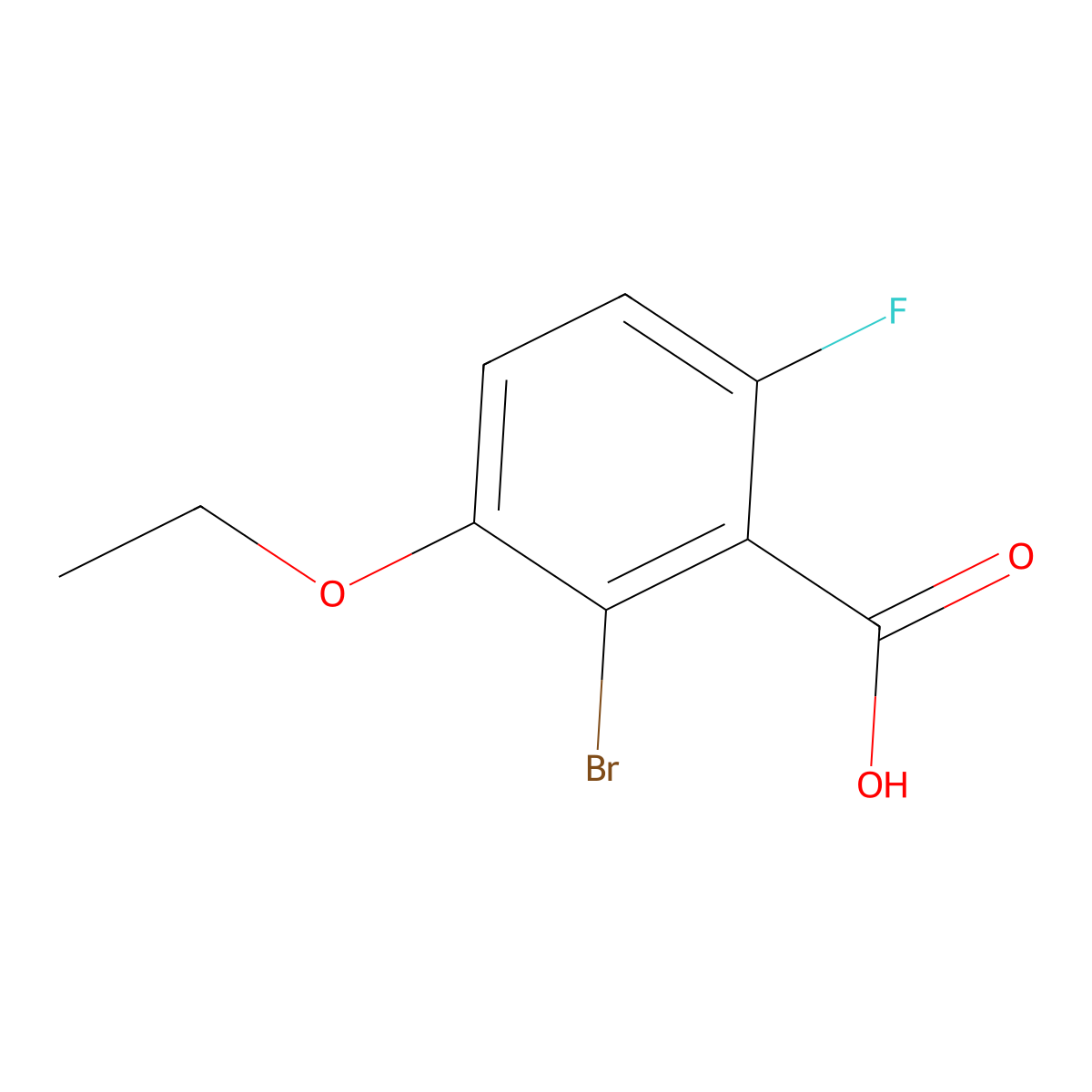 2-Bromo-3-ethoxy-6-fluorobenzoic acid molecular structure, CAS 2384511-09-3