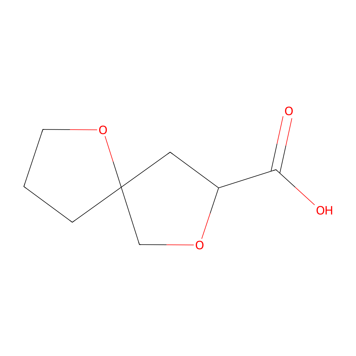 1,7-Dioxaspiro[4.4]nonane-8-carboxylic Acid molecular structure, CAS 2384512-44-9