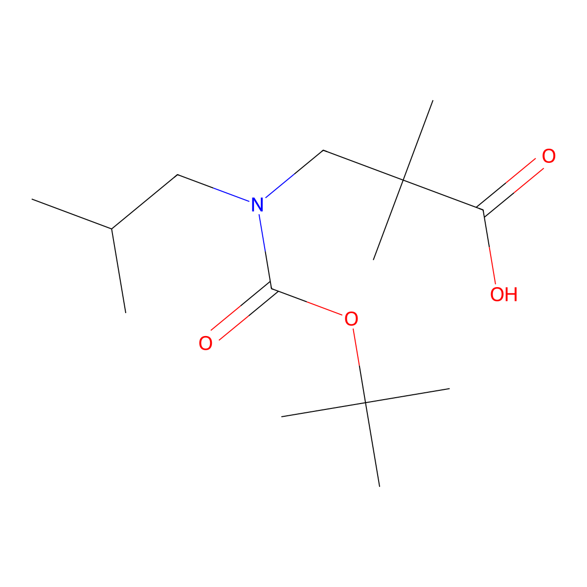 3-{[(Tert-butoxy)carbonyl](2-methylpropyl)amino}-2,2-dimethylpropanoic acid molecular structure, CAS 2384513-61-3
