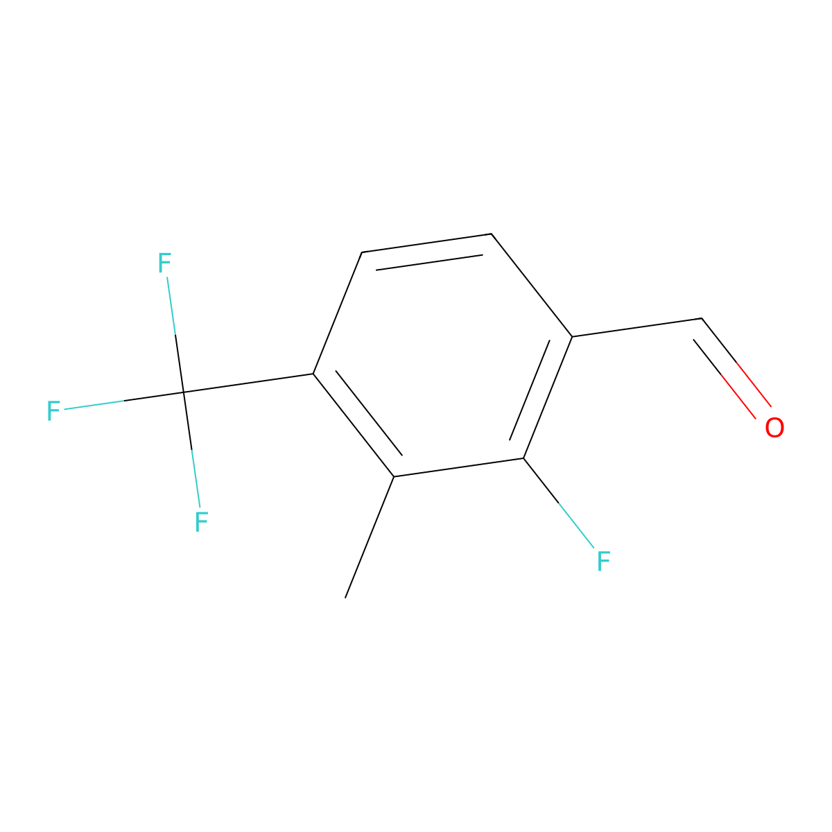 2-Fluoro-3-methyl-4-(trifluoromethyl)benzaldehyde molecular structure, CAS 2384515-45-9