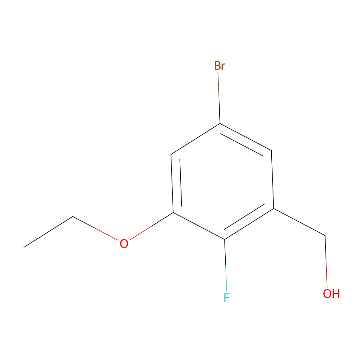 (5-Bromo-3-ethoxy-2-fluorophenyl)methanol molecular structure, CAS 2384520-34-5