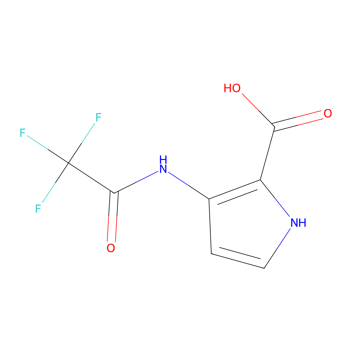3-(trifluoroacetamido)-1H-pyrrole-2-carboxylic acid molecular structure, CAS 2384521-49-5