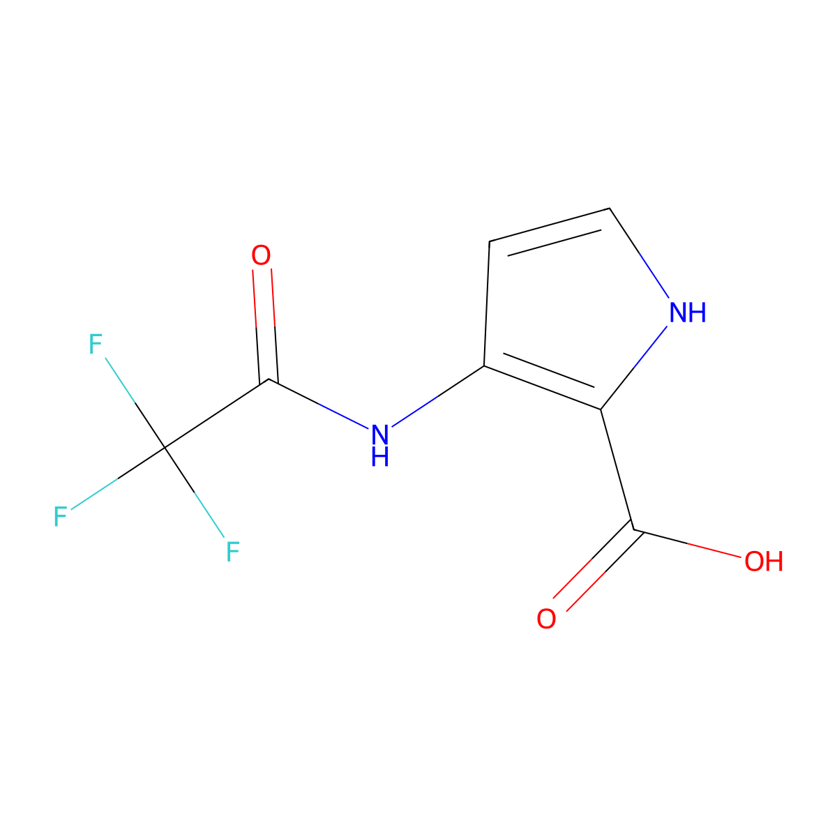 3-(trifluoroacetamido)-1H-pyrrole-2-carboxylic acid molecular structure, CAS 2384521-49-5