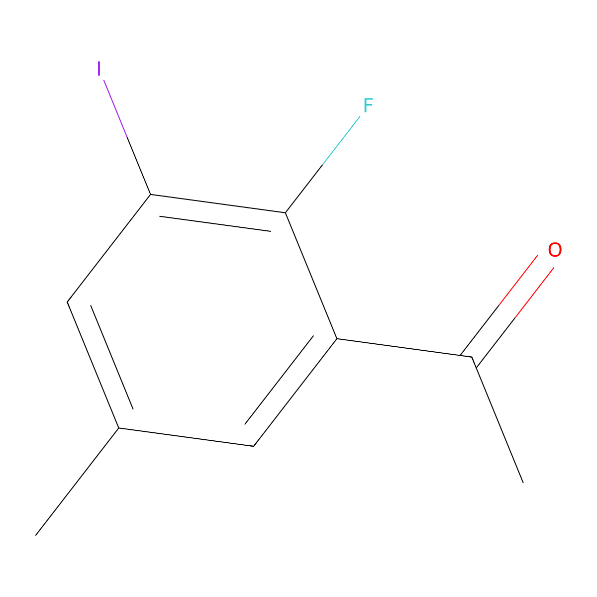 1-(2-Fluoro-3-iodo-5-methylphenyl)ethanone molecular structure, CAS 2384532-23-2