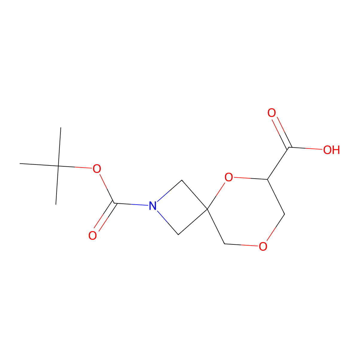 2-[(Tert-butoxy)carbonyl]-5,8-dioxa-2-azaspiro[3.5]nonane-6-carboxylic acid molecular structure, CAS 2384535-94-6