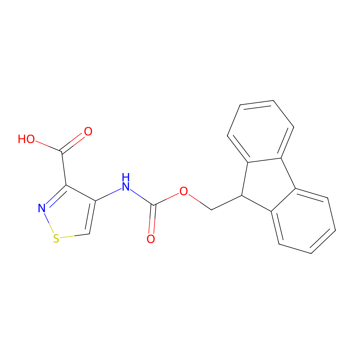 4-({[(9H-fluoren-9-yl)methoxy]carbonyl}amino)-1,2-thiazole-3-carboxylic acid molecular structure, CAS 2384537-97-5