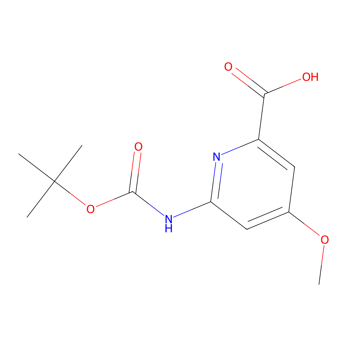 6-{[(Tert-butoxy)carbonyl]amino}-4-methoxypyridine-2-carboxylic acid molecular structure, CAS 2384540-86-5