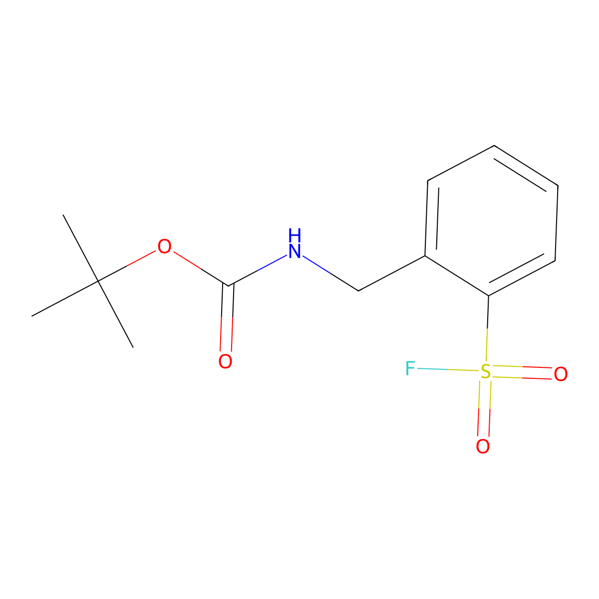 tert-butyl N-{[2-(fluorosulfonyl)phenyl]methyl}carbamate molecular structure, CAS 2384542-03-2