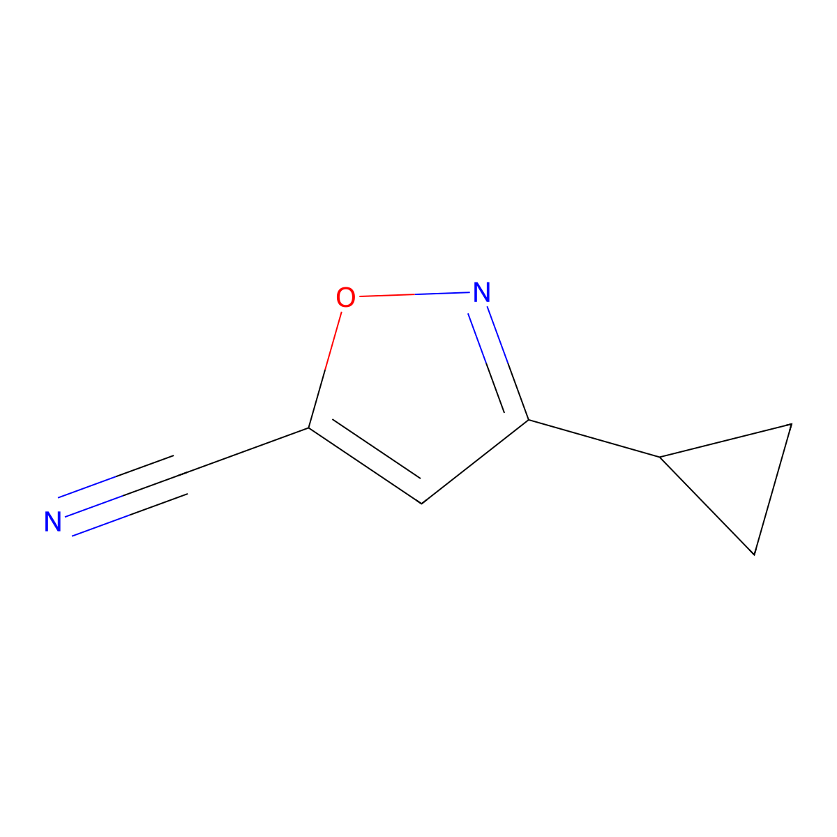 3-Cyclopropyl-1,2-oxazole-5-carbonitrile molecular structure, CAS 2384544-74-3