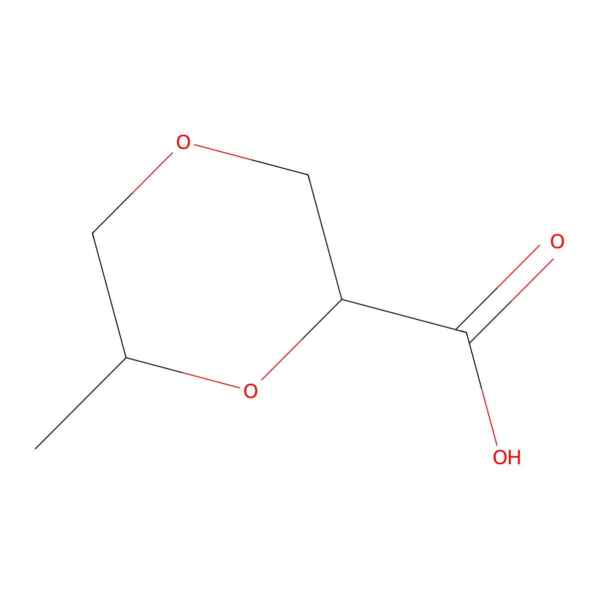 6-Methyl-1,4-dioxane-2-carboxylic acid molecular structure, CAS 2384552-64-9