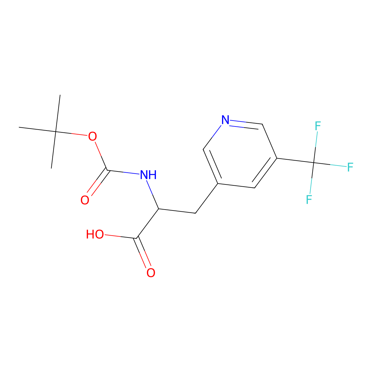 2-{[(Tert-butoxy)carbonyl]amino}-3-[5-(trifluoromethyl)pyridin-3-yl]propanoic acid molecular structure, CAS 2384554-81-6