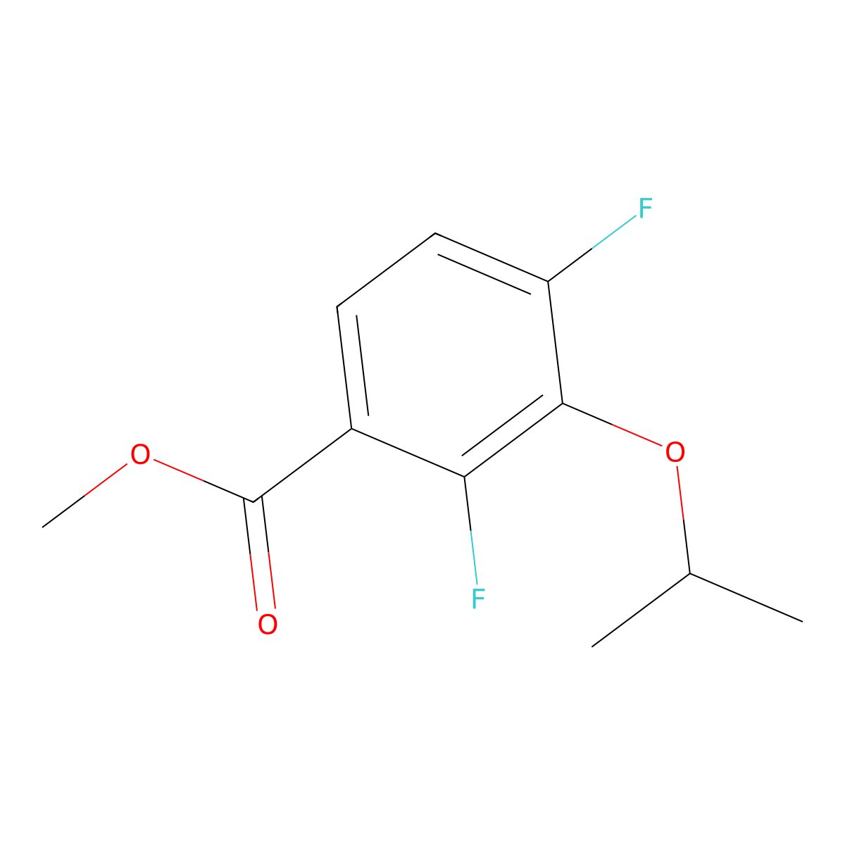 Methyl 2,4-difluoro-3-isopropoxybenzoate molecular structure, CAS 2384557-30-4