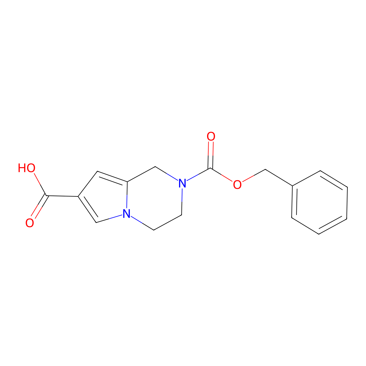 2-[(benzyloxy)carbonyl]-1H,2H,3H,4H-pyrrolo[1,2-a]pyrazine-7-carboxylic acid molecular structure, CAS 2384557-82-6