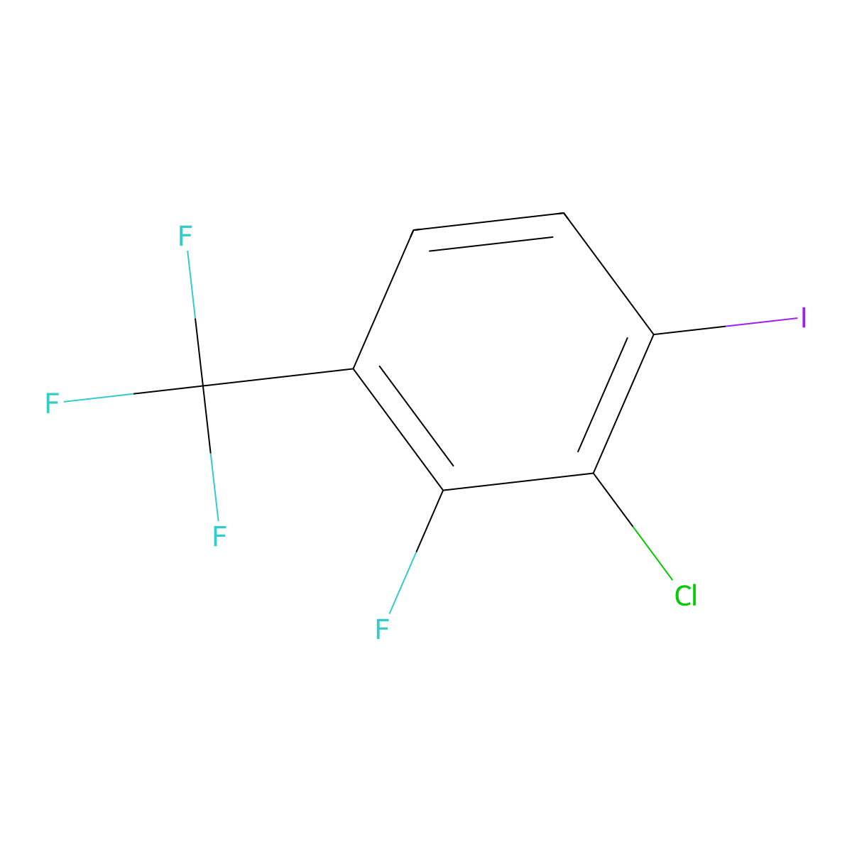 2-Chloro-3-fluoro-1-iodo-4-(trifluoromethyl)benzene molecular structure, CAS 2384560-85-2