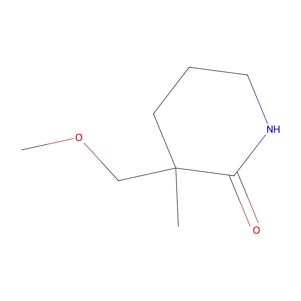 3-(Methoxymethyl)-3-methylpiperidin-2-one molecular structure, CAS 2384563-94-2