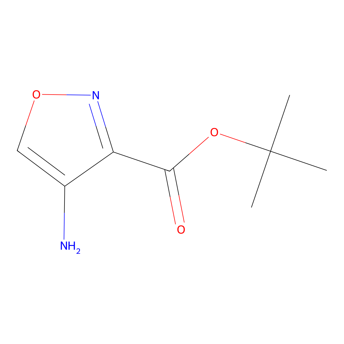 Tert-butyl 4-amino-1,2-oxazole-3-carboxylate molecular structure, CAS 2384569-93-9