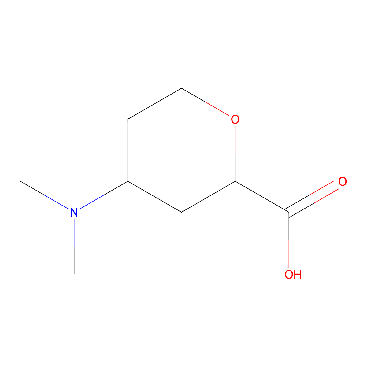 4-(Dimethylamino)oxane-2-carboxylic acid molecular structure, CAS 2384570-17-4