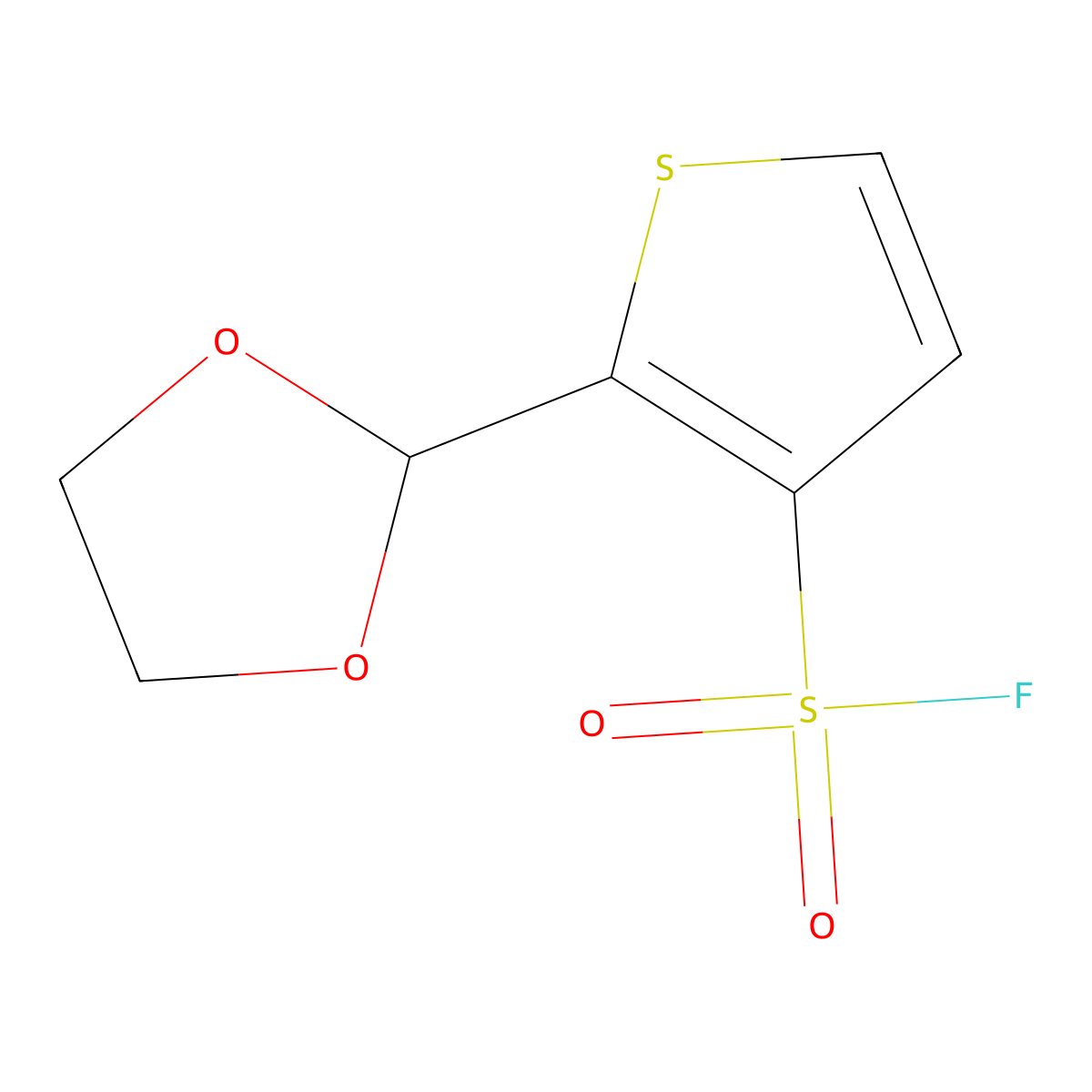2-(1,3-Dioxolan-2-yl)thiophene-3-sulfonyl fluoride molecular structure, CAS 2384570-46-9