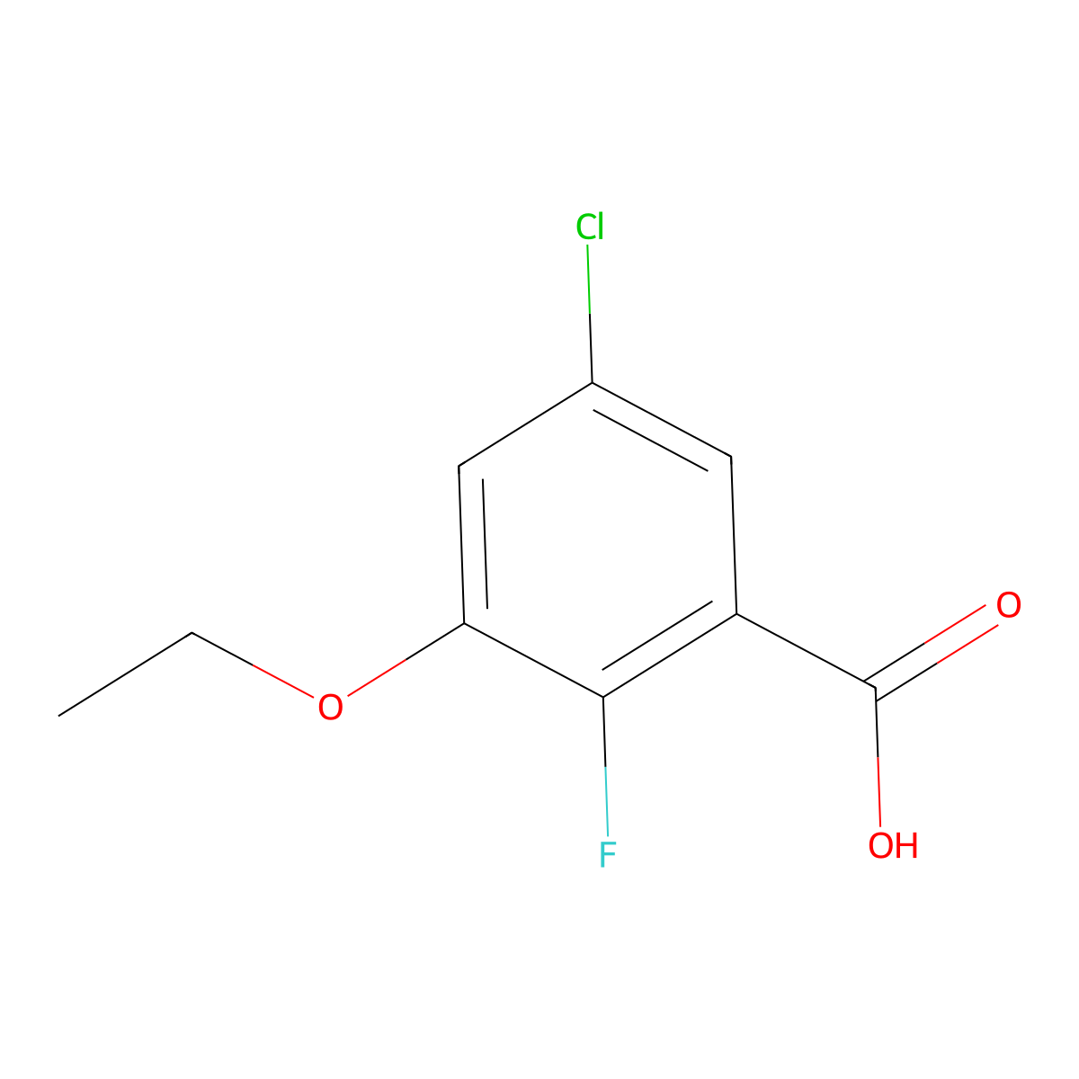 5-Chloro-3-ethoxy-2-fluorobenzoic acid molecular structure, CAS 2384573-95-7
