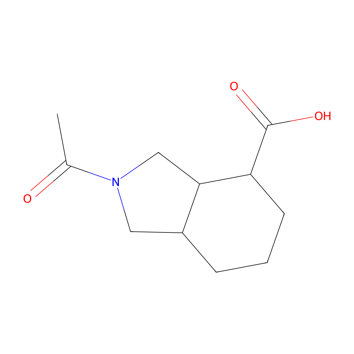 2-acetyl-octahydro-1H-isoindole-4-carboxylic acid molecular structure, CAS 2384590-23-0