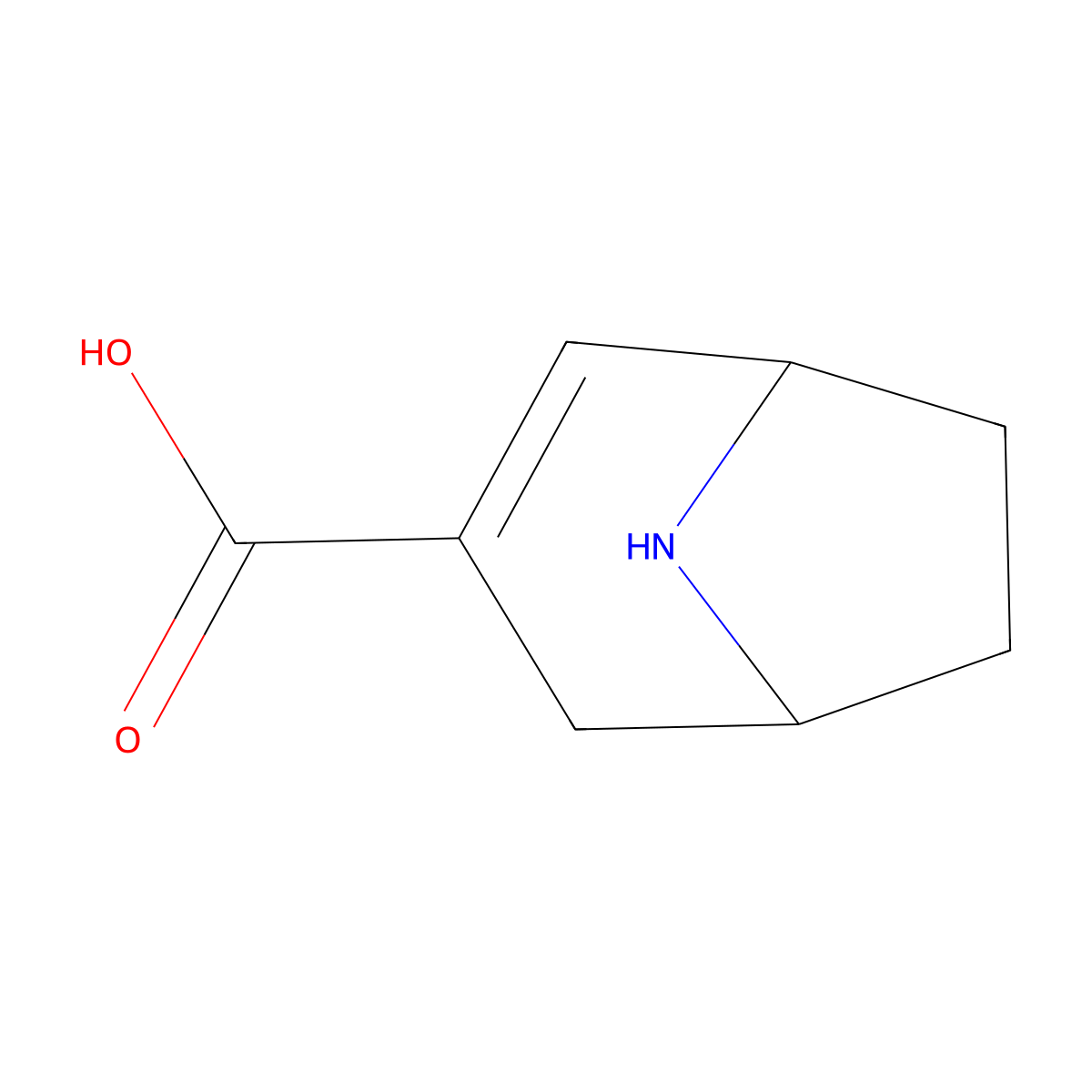 8-Azabicyclo[3.2.1]oct-2-ene-3-carboxylic acid molecular structure, CAS 2384591-31-3