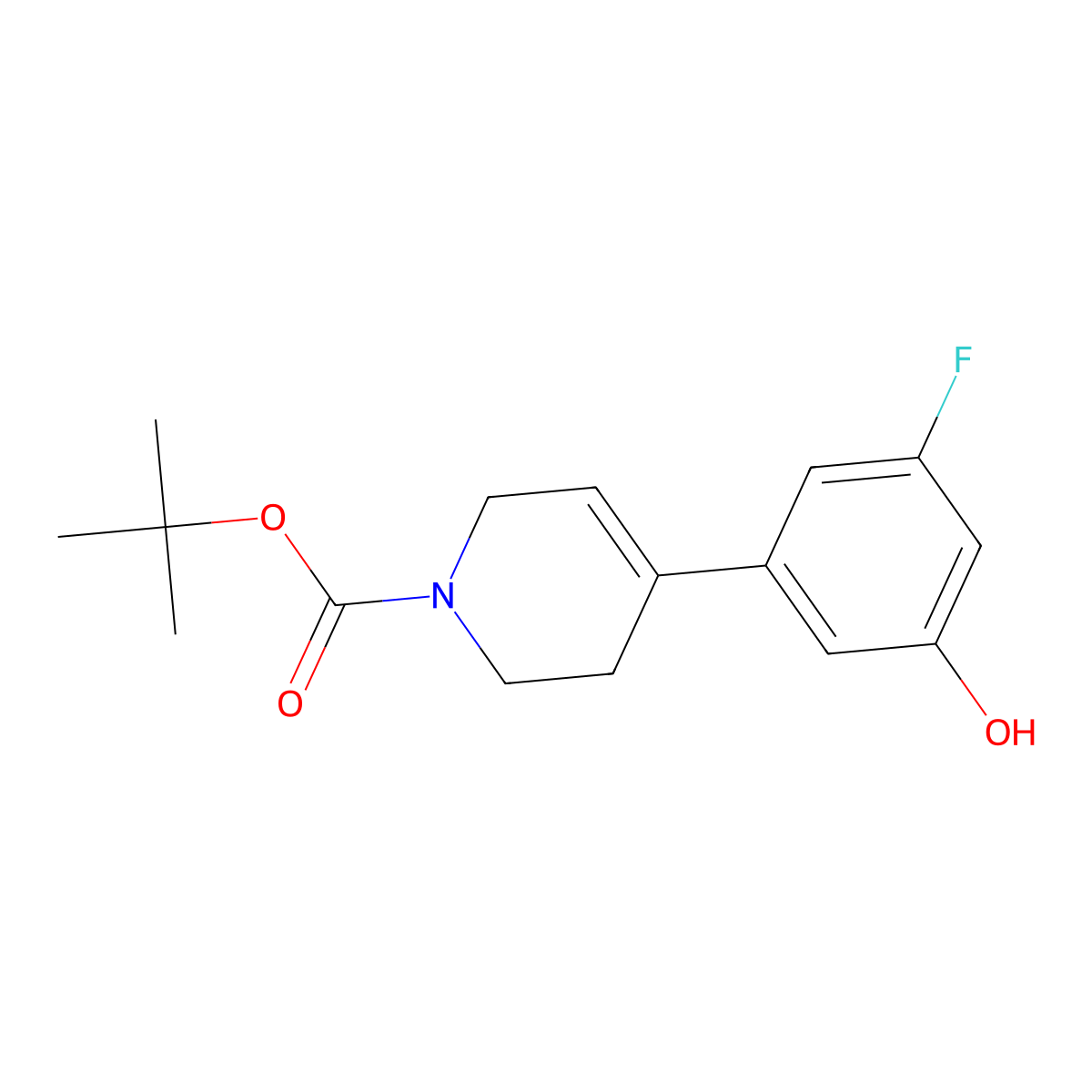 tert-butyl 4-(3-fluoro-5-hydroxyphenyl)-3,6-dihydropyridine-1(2H)-carboxylate molecular structure, CAS 2384592-19-0