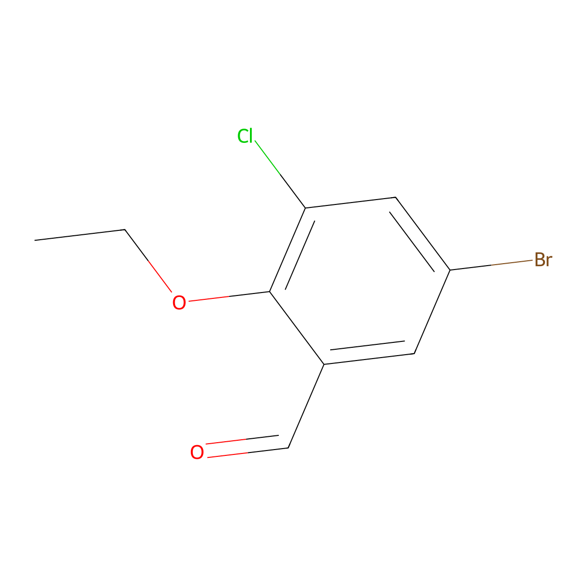 5-Bromo-3-chloro-2-ethoxybenzaldehyde molecular structure, CAS 2384593-92-2