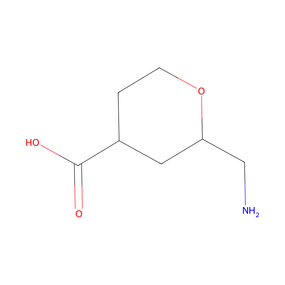 2-(Aminomethyl)oxane-4-carboxylic acid molecular structure, CAS 2384594-59-4