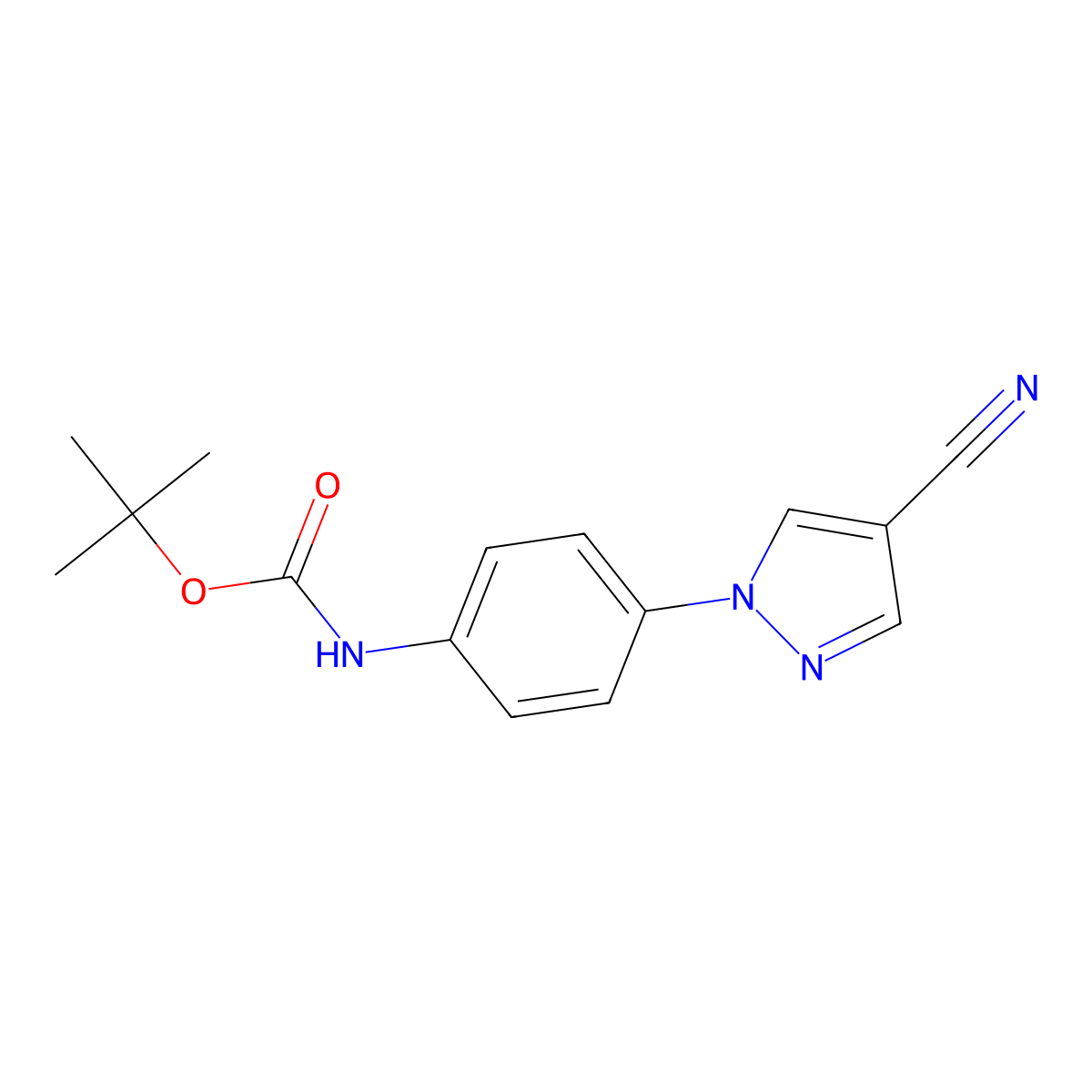 tert-butyl N-[4-(4-cyano-1H-pyrazol-1-yl)phenyl]carbamate molecular structure, CAS 2384598-13-2