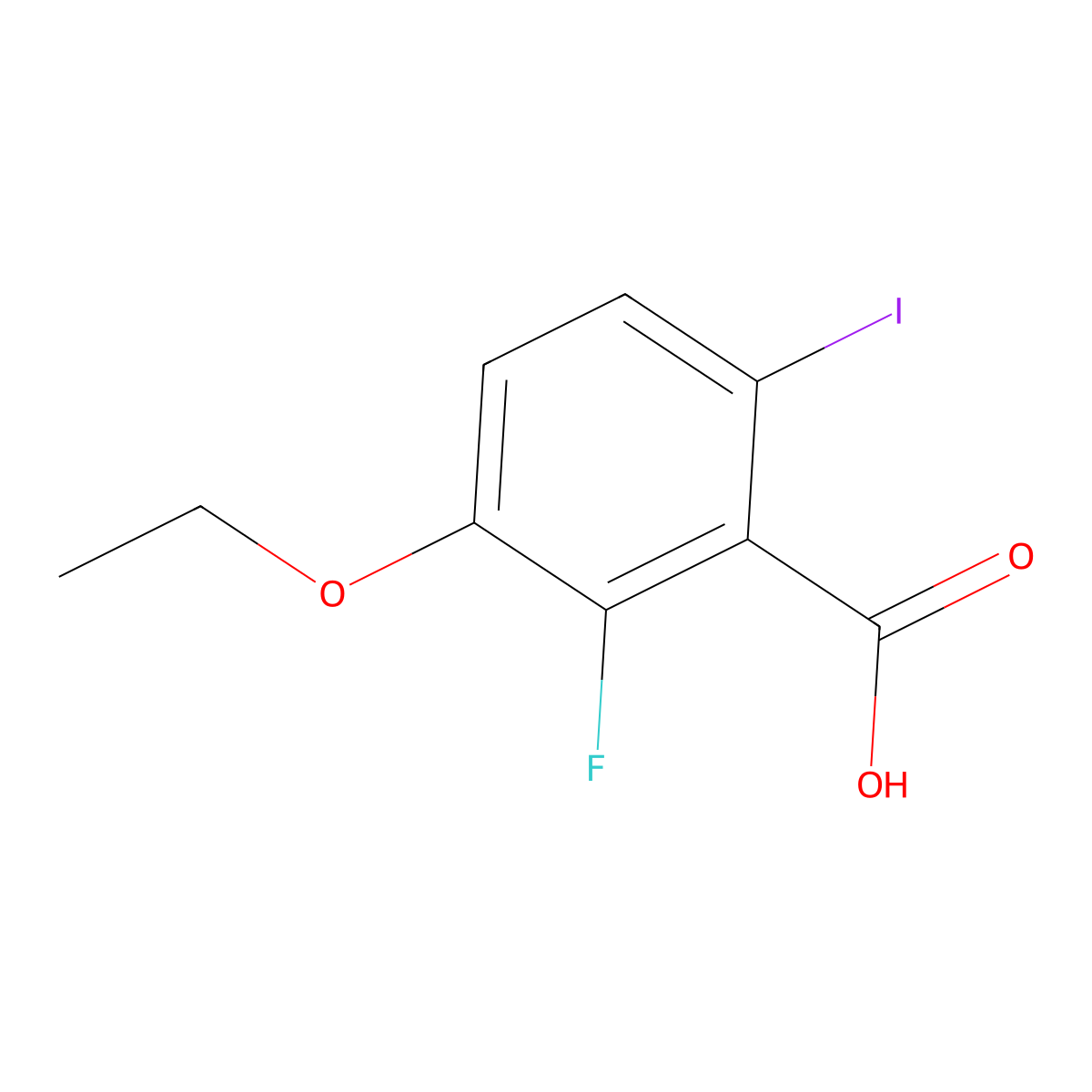 3-Ethoxy-2-fluoro-6-iodobenzoic acid molecular structure, CAS 2384598-45-0