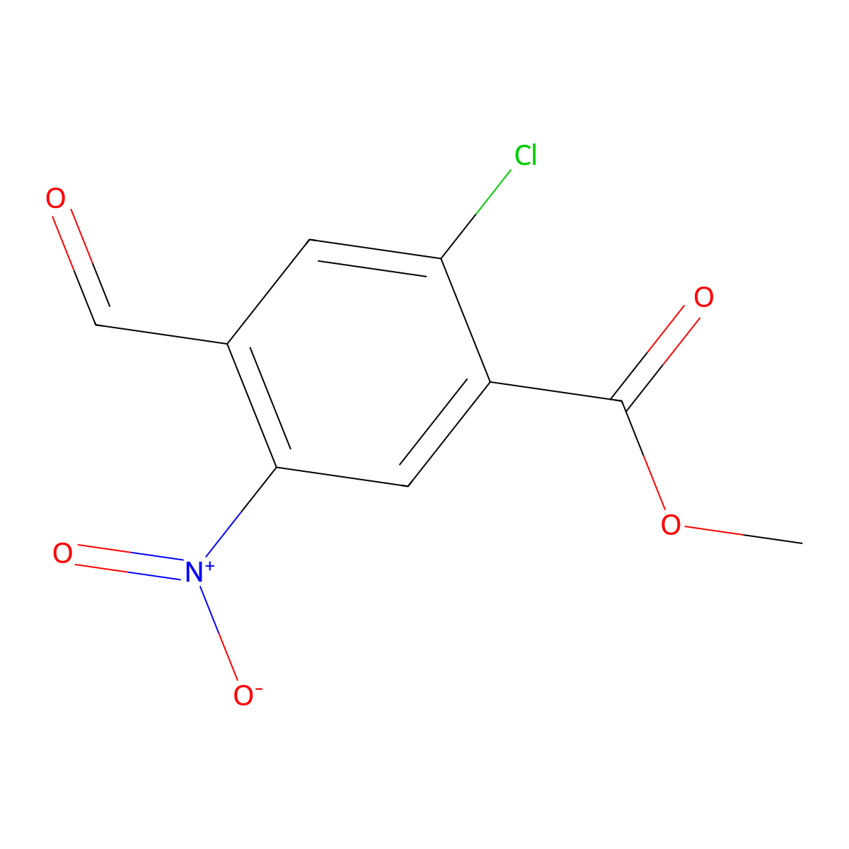 Methyl 2-chloro-4-formyl-5-nitrobenzoate molecular structure, CAS 2384598-55-2