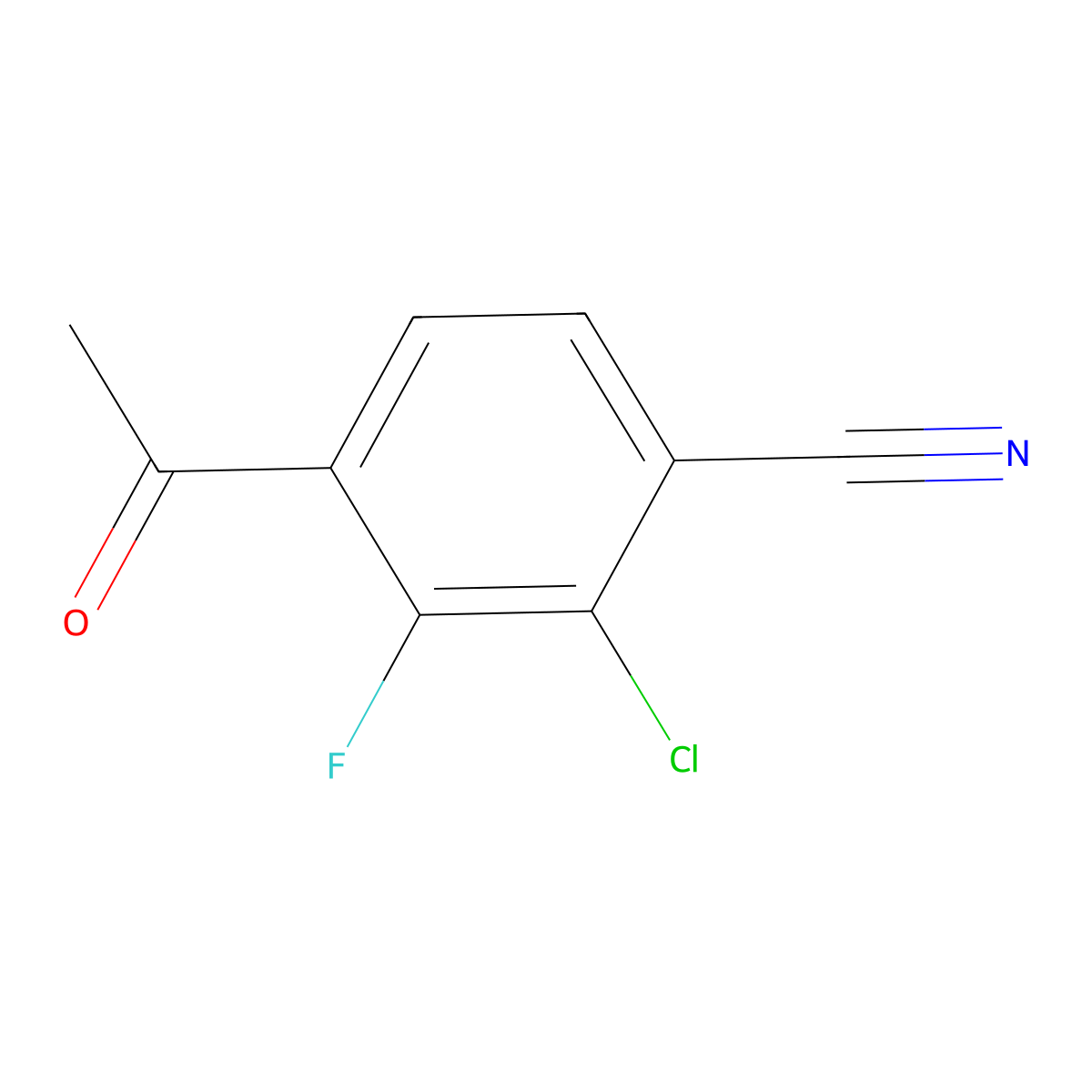 4-Acetyl-2-chloro-3-fluorobenzonitrile molecular structure, CAS 2384599-14-6