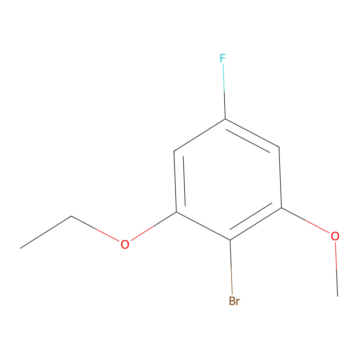 2-Bromo-1-ethoxy-5-fluoro-3-methoxybenzene molecular structure, CAS 2384603-77-2