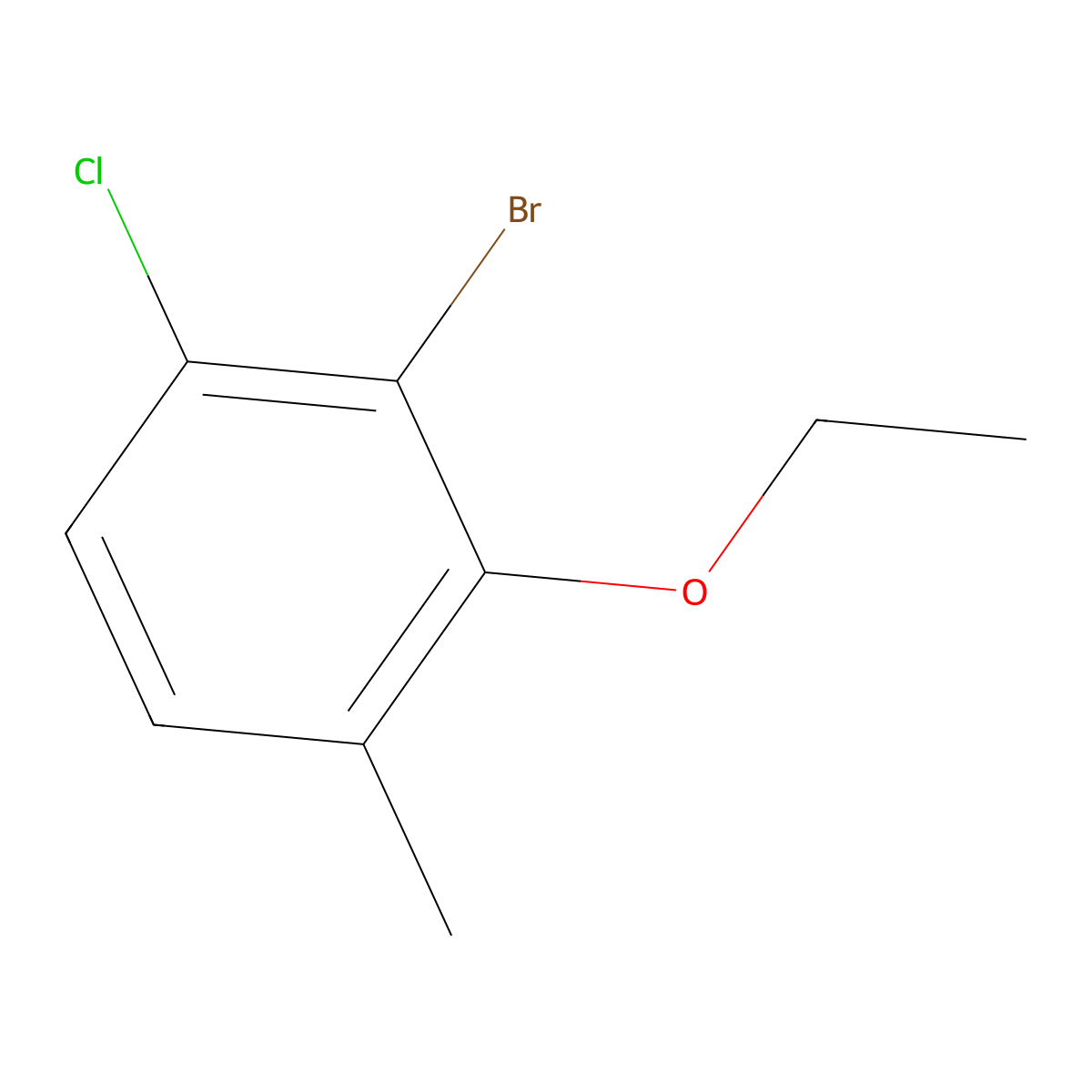 2-Bromo-1-chloro-3-ethoxy-4-methylbenzene molecular structure, CAS 2384606-89-5