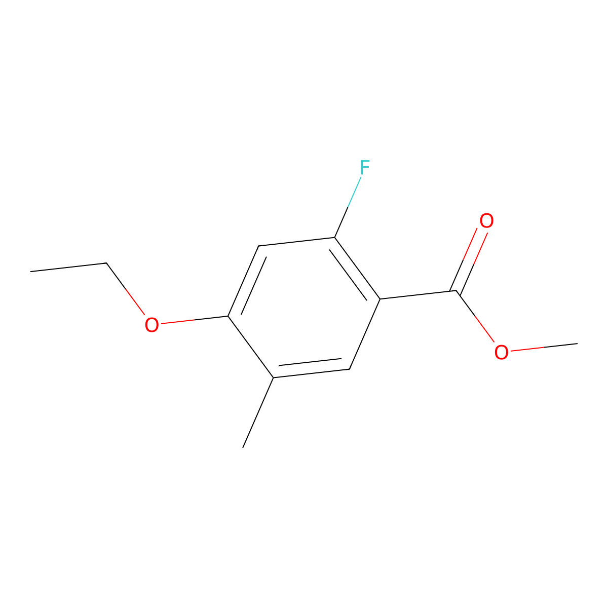 Methyl 4-ethoxy-2-fluoro-5-methylbenzoate molecular structure, CAS 2384615-91-0