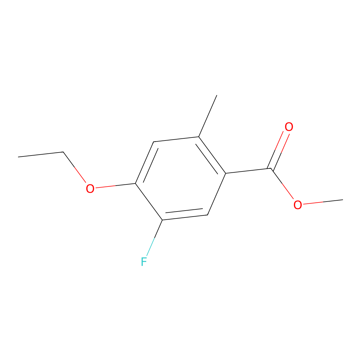 Methyl 4-ethoxy-5-fluoro-2-methylbenzoate molecular structure, CAS 2384633-26-3
