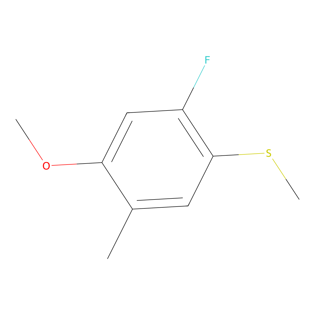 (2-Fluoro-4-methoxy-5-methylphenyl)(methyl)sulfane molecular structure, CAS 2384636-64-8