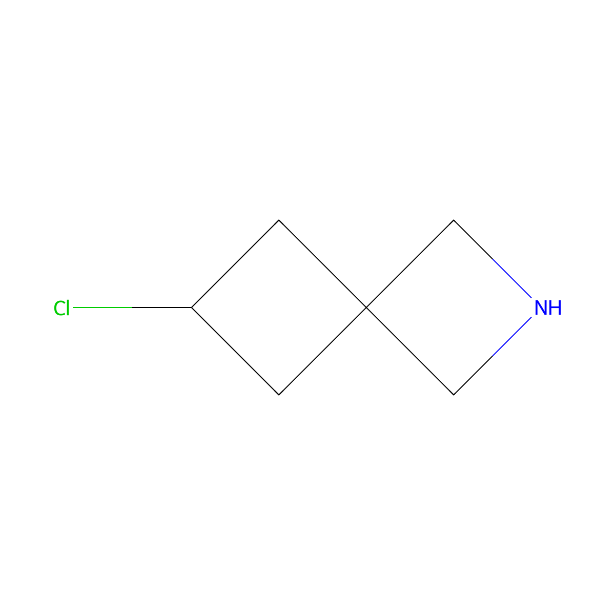 6-Chloro-2-azaspiro[3.3]heptane molecular structure, CAS 2384639-13-6