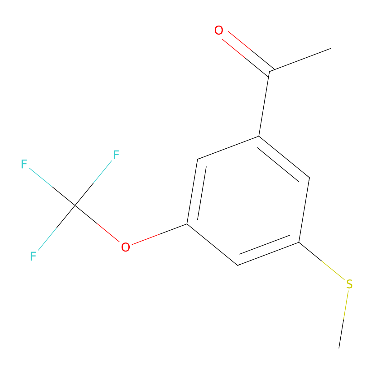 1-(3-(Methylthio)-5-(trifluoromethoxy)phenyl)ethanone molecular structure, CAS 2384640-64-4