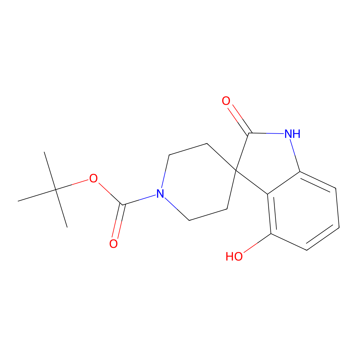 tert-Butyl 4-hydroxy-2-oxospiro[indoline-3,4'-piperidine]-1'-carboxylate molecular structure, CAS 2384642-97-9