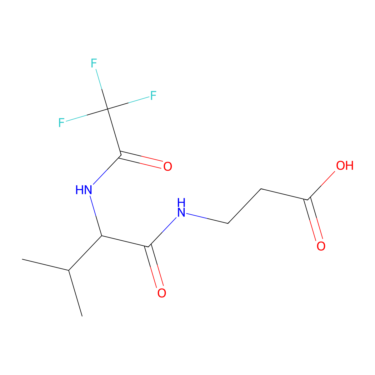 3-[3-Methyl-2-(trifluoroacetamido)butanamido]propanoic acid molecular structure, CAS 2384648-82-0