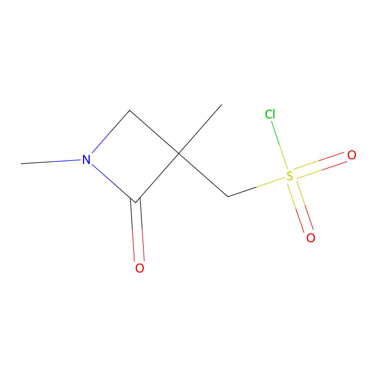 (1,3-Dimethyl-2-oxoazetidin-3-yl)methanesulfonyl chloride molecular structure, CAS 2384654-03-7
