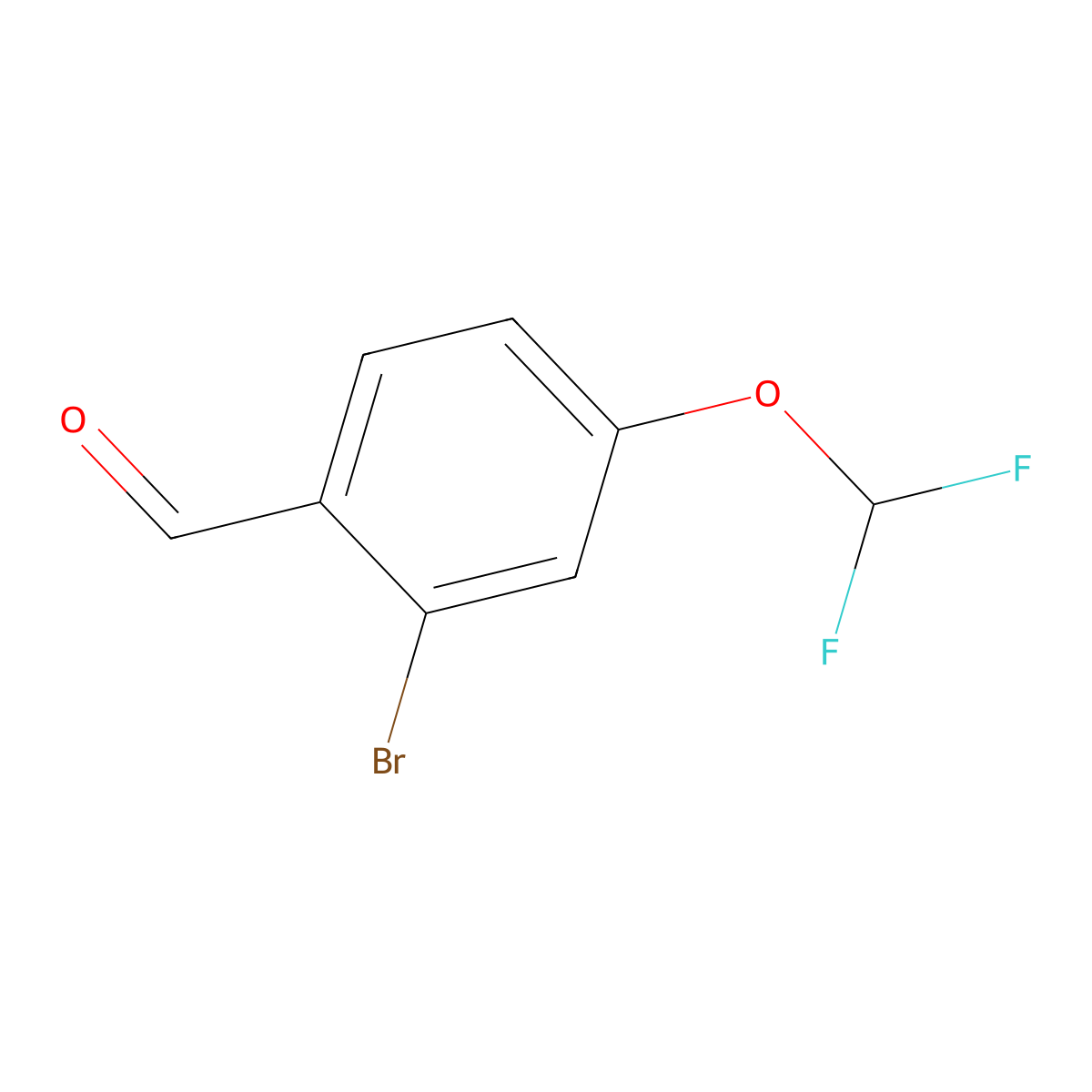 2-Bromo-4-(difluoromethoxy)benzaldehyde molecular structure, CAS 2384658-38-0