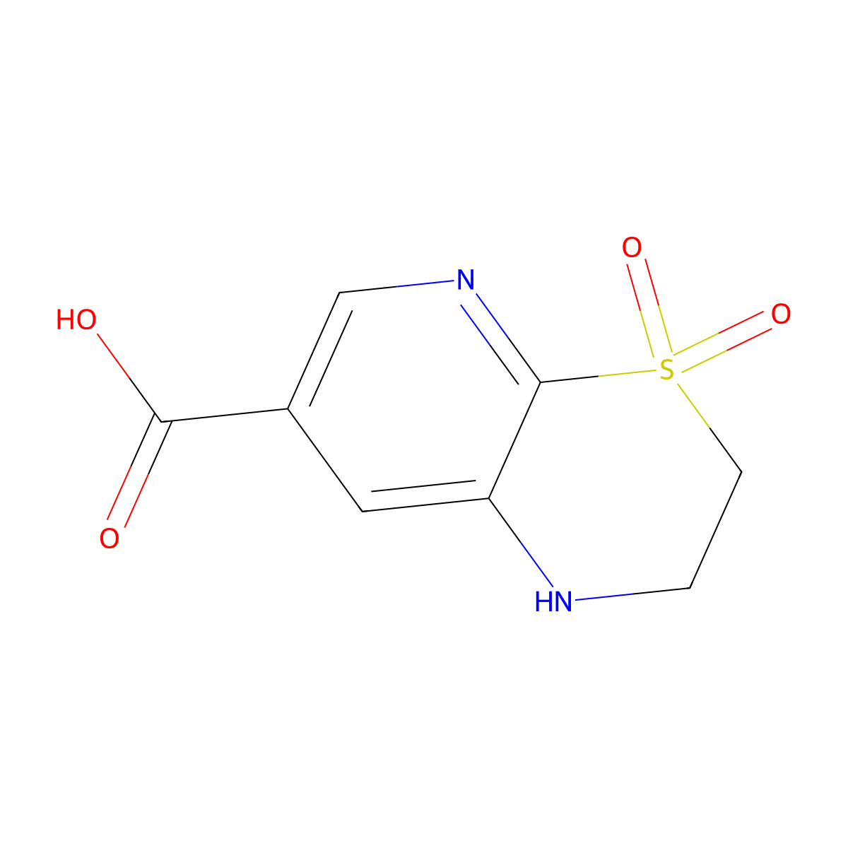 4,4-dioxo-1H,2H,3H-4lambda6-pyrido[2,3-b][1,4]thiazine-7-carboxylic acid molecular structure, CAS 2384658-77-7