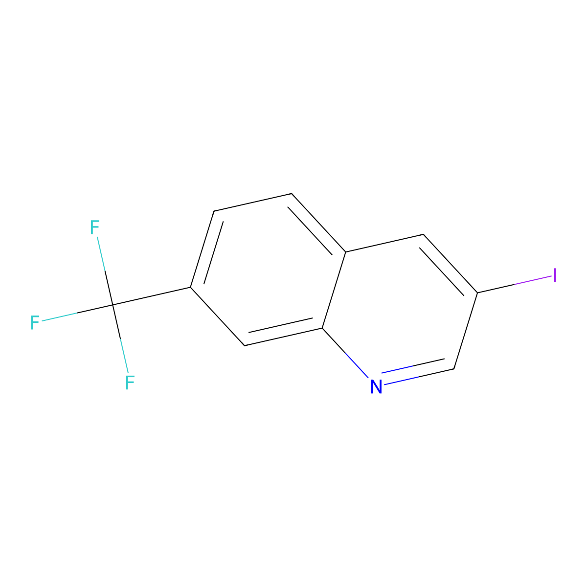 3-Iodo-7-(trifluoromethyl)quinoline molecular structure, CAS 2384659-32-7